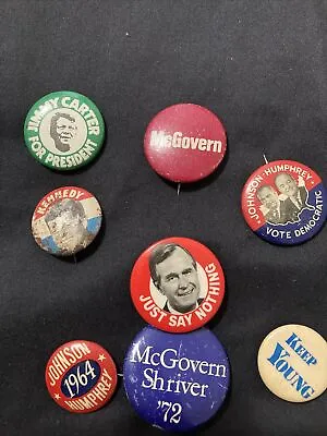 1960-80’s McGovern Johnson Kennedy Carter Presidential Campaign Buttons / Pins • $26.99