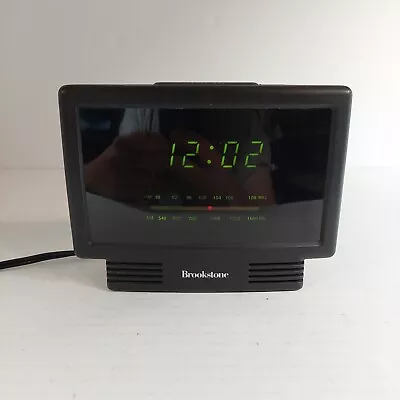 Brookstone Clock Radio MR-38N Black 77045 Tested Working • $14.24