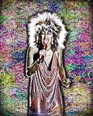 Tina Turner 8x10in Poster Tina Turner 2 Tribute Colorful Art Free Shipping US • $16.99