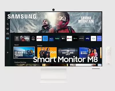 Samsung LS32CM801UUXXU 32  Monitor Smart M8 4K UHD In White • £415.99