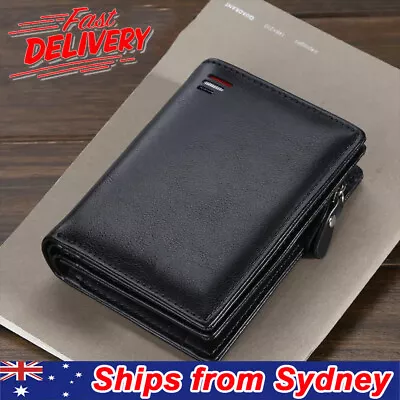 Men's RFID Blocking Slim Leather Wallet ID Credit Card Holder Money Case Purse • $14.89