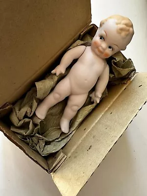 Vintage Skeetle Scootles Type All Bisque Shackman Dollhouse Doll Mint In Box • $24