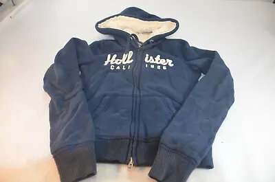 Hollister Hoodie Zipper Women Size XS Blue Fur Lined • $9.99