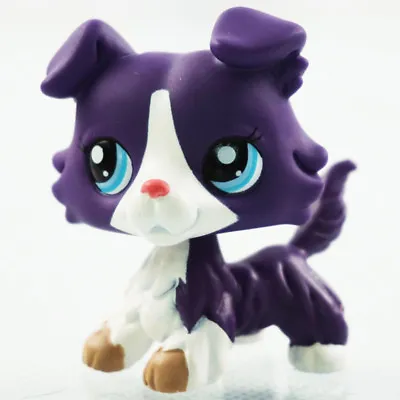 $4.99 • Buy Littlest Pet Shop LPS Bobble Head Toys #1676 Purple Collie Dog Puppy Blue Eyes
