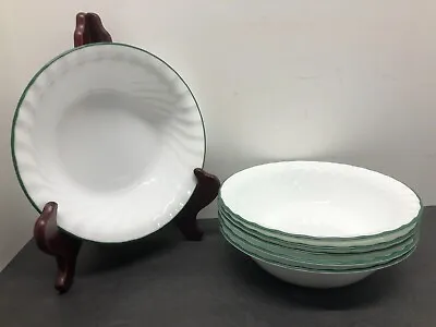 $24.99 • Buy Set Of 6 Corning Corelle Calloway Green Vines Swirl 7  White Soup Cereal Bowls