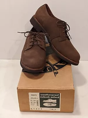 NOS Eddie Bauer Nubuck Oxford Shoes Vibram Sole Men's Size 10.5M Brown Suede • $79