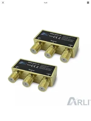 DiSEqC Switch 2/1 Gold 2 X HD SAT Switch 4K 3D Splitter 2x1 Weather Protection • £5.99