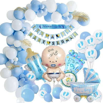 $14.99 • Buy Boy Gender Reveal Party Balloon Arch Kit Baby Shower Blue Balloon Garland Decor