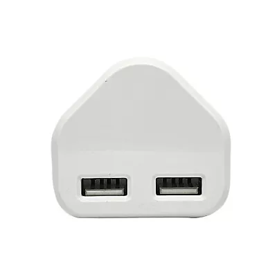 Fast Dual 2 Port Usb Charger With 3 Pin Uk Mains Wall Plug Adapter Fast Chargin • £2.99