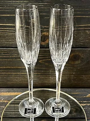 Mikasa Arctic Lights ￼Platinum 10.75” Crystal Champagne Glasses Flutes Set Of 2 • $48