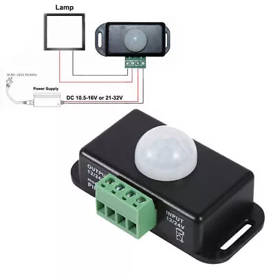 Auto ON OFF Detector Infrared PIR Motion Sensor Switch F LED Light Strip 12V-24V • $7.80