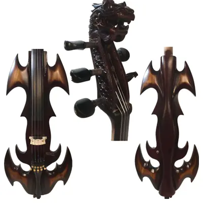 New Model 5 Strings Electric Cello 4/4 Carved Dragon Neck Solid Wood W/Bag Bow • $699