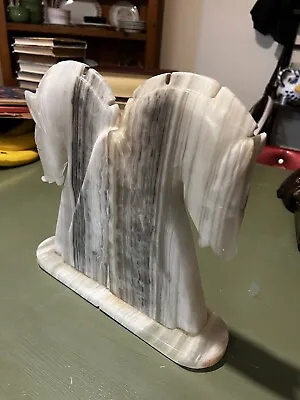 Huge 11 Inch Tall Onyx/Marble Chess Knight Book Ends • $29