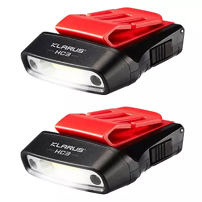 2 Pack KLARUS HC3 Cap Hat Visor Light Motion Sensing LED Rechargeable Headlamp • $31.95