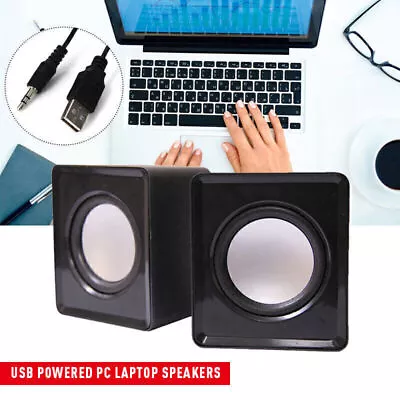 3.5mm Jack USB Wired Computer Speaker Stereo For PC Laptop Notebook Desktop FFlB • $10.44