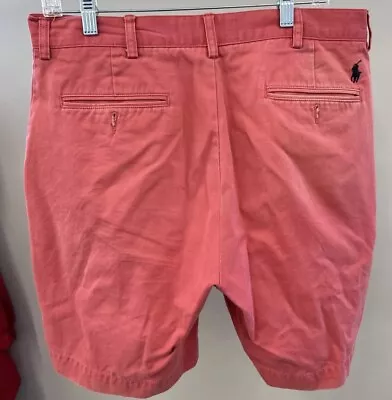 Polo Ralph Lauren Prospect Shorts Mens Size 34 Red Mid Rise Chino Flat Front 9” • $14.99