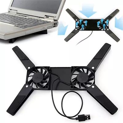 Dual USB Cooling Fan Foldable Handy Laptop Stand For PC Notebook Laptop • $14.68