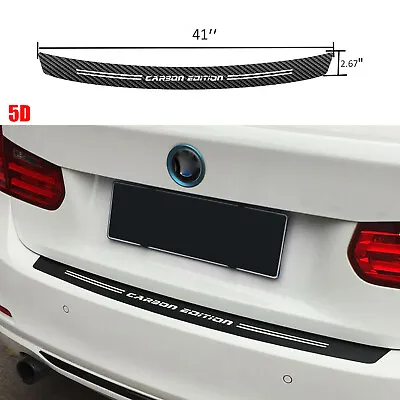 41  5D  Accessories Carbon Fiber Car Rear Bumper Anti-Scratch Trim Sticker Decor • $12.58