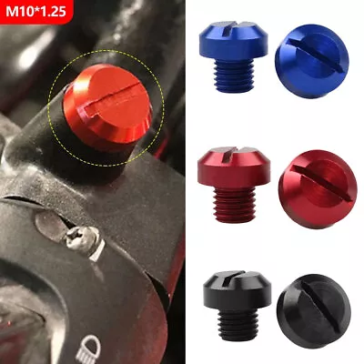 $10.33 • Buy 2Pcs Mototcycle Clockwise M10*1.25 Mirror Hole Plug Screws Motorbike Accessories