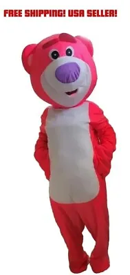 Pink Bear Lotso Mascot Costume Lots-O'- Huggin' Cosplay Adults Outfits Halloween • $175