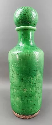 Bitossi Italy MCM Monumental Green Art Pottery Vase Decanter Ball Stopper 25.25  • $4337.70