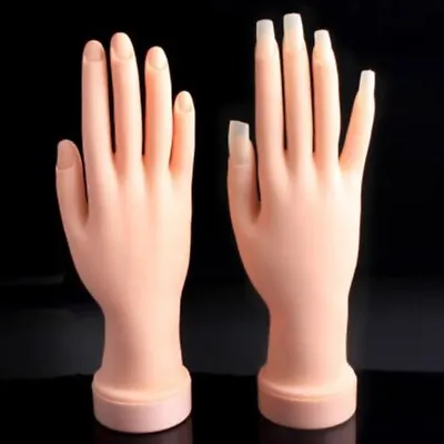 Acrylic Practice Nail Art Trainer Training Hand Gel False Tool Finger Model • £9.76