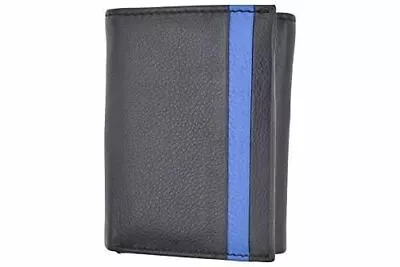 Men's Genuine Soft Leather RFID Trifold Wallet 2 ID Windows & Credit Card Holder • $16.99