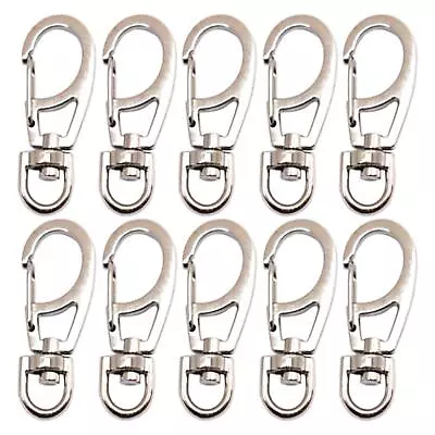 10 Pcs Small Metal Clasps Spring Swivel Snap Hooks Carabiner Clips With Rotating • $12.73