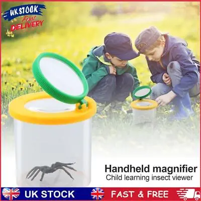 Cylindrical Crawler Spider Insect Box Magnifying Glass Magnifier (Yellow) • £5.69