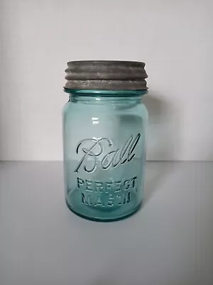Vintage Ball Mason Perfect Canning Jar 1923-1933 Pint Cobalt Blue County # 5 USA • $15