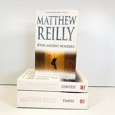 3 X Matthew Reilly Small PB Book Bundle: Contest Temple Seven Ancient Wonders • $22.99