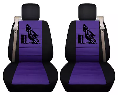 Fits Chevy Trailblazer /GMC Envoy Front Car Seat Cover Black-purple W/fleur... • $74.69