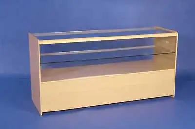  Maple Half Glass Showcase Display Counter 1800mm Retail Shop Fitting Cash Till • £320