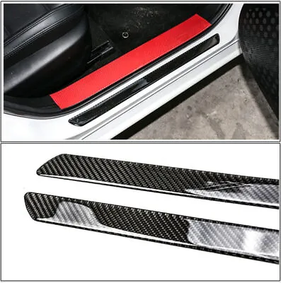 4x Car Carbon Fiber Scuff Plate Door Sill Cover Panel Step Guard Protector • $39.45