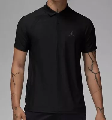 Men's Size M Nike Air Jordan Dri-Fit ADV Sport Golf Polo Shirt Black DZ0548-010 • $84.95