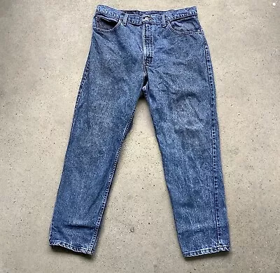 Vtg 80s 90s Levi’s 550 Stone Washed Jeans Acid Red Tab Tapered Leg USA 34” X 28” • $39.99