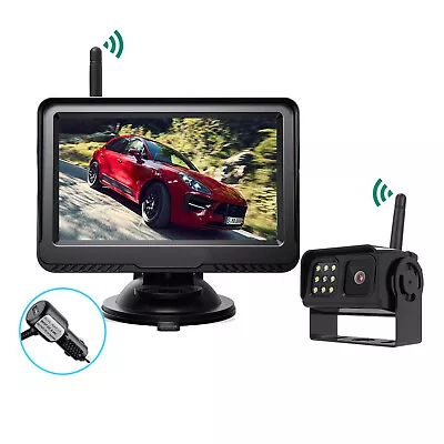 Wireless Rear Backup Camera 5  Car Monitor 12-24v For Motorhome Caravan Trailer • $69.99