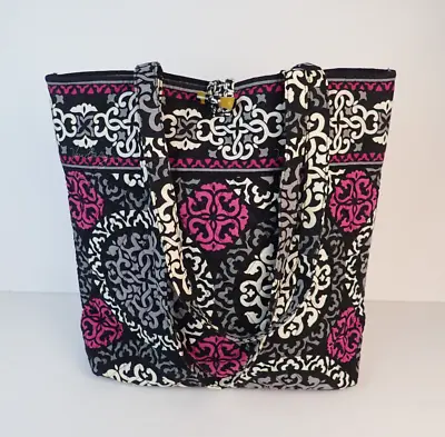 VERA BRADLEY Tote Bag Canterbury Magenta Double Straps Toggle Closure Purse • $19.99