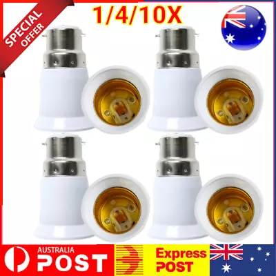 4/10X B22 To E27 Light Socket Adapter Bayonet Lamp Base Edison E27 Bulb Screw AU • $2.99