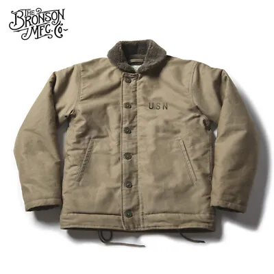 Vintage Bronson USN N-1 Deck Jacket WW2 Military Uniform Motorcycle Men's Coat  • $202.99