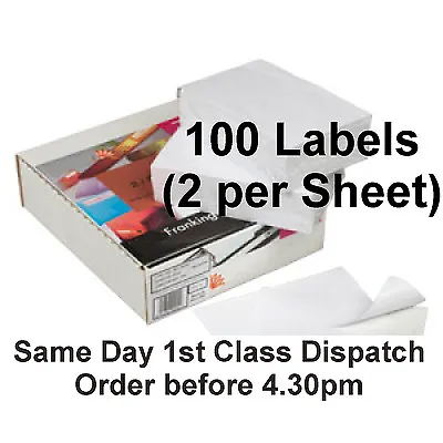 £3.99 • Buy 100 HOVAT Premium Double Franking Labels For Pitney Bowes DM50 K700 Machines Etc