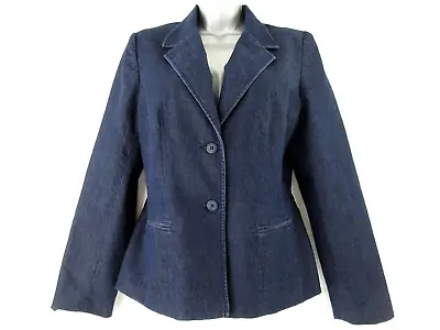 Mossimo Jacket Blazer Womens M Suit Stretch Sportcoat Tapered Button Front Twill • $12.12