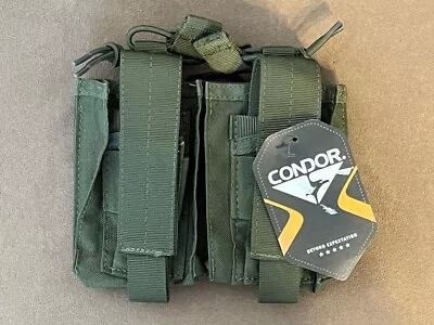 CONDOR 191040-001 Double M14 Kangaroo 7.62 Mag & Pistol Pouch OD Green New • $16.95