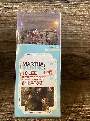 Martha Stewart Living 18 Battery Operated SANTA LED Lights Warm White 4.5 Ft New • $4.49