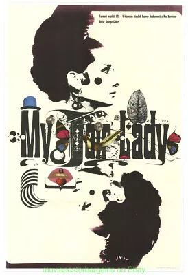 MY FAIR LADY MOVIE POSTER Linenbacked Rare CZECH 21 X 32 Inch V.F.AUDREY HEPBURN • $1295