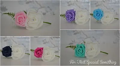 Rose Corsage. Groom Best Man Buttonholes. Wedding Buttonhole Variety Of Colours • £15.55