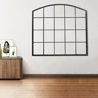 Industrial Window Style Black Metal Metal Frame Wall Mirror Home Hallway Decor • £79.95