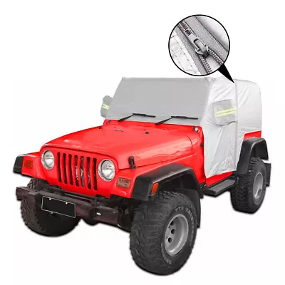 Car Cover Waterproof WITH Zipper For Jeep Wrangler 2 Door CJ YJ TJ JK 87-21 • $42.98