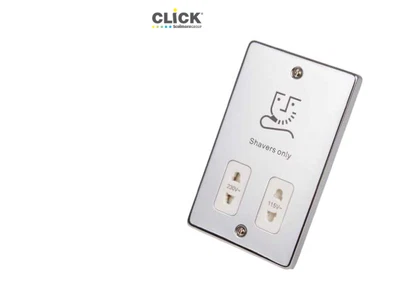 £49.99 • Buy Click Deco Chrome Dual Voltage Shaver Socket White Insert Polished Chrome