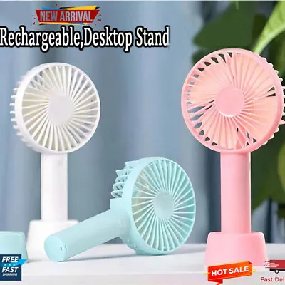 Portable Mini Hand-Held Small 3 Speed Cooler Cooling USB Rechargeable Desk Fan N • $19.99